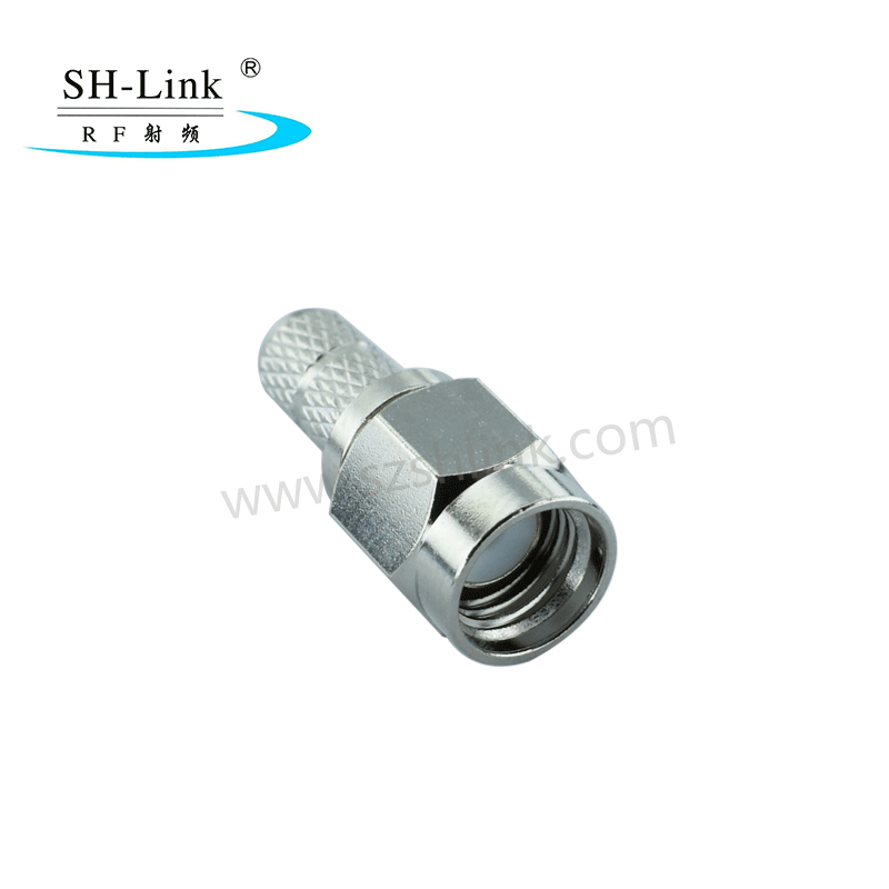 RF coaxial SMA male crimp straight connector for RG174 RG316 cable